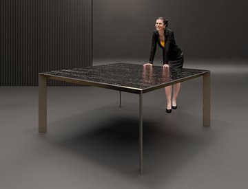 tavolo grande plancia - Shou Sugi Ban