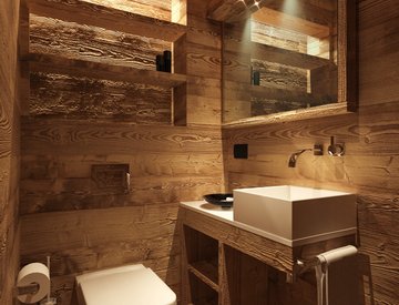bagno in larice termotrattato St.Moritz